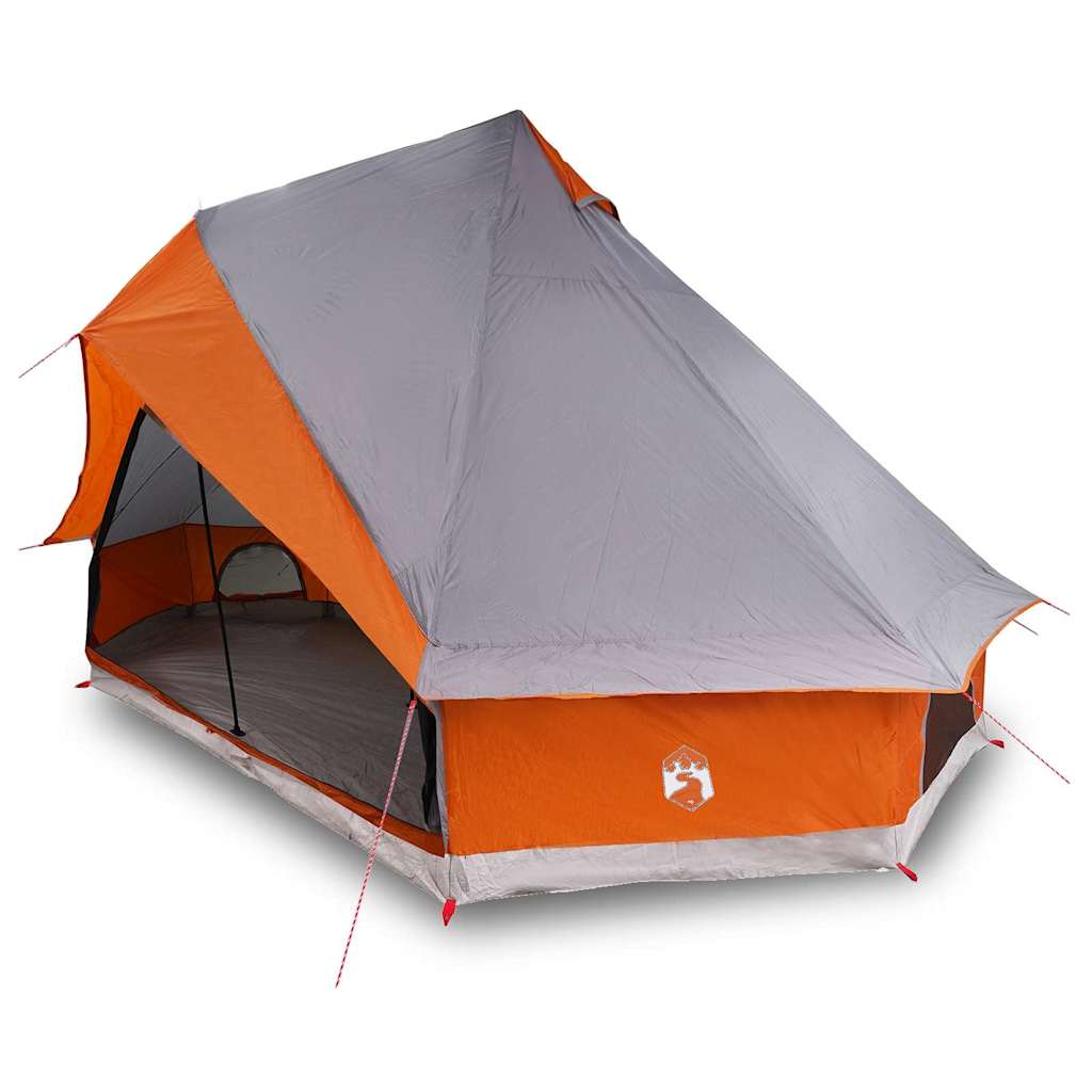 Familien-Tipi-Zelt mit Dach Grau und Orange 400 x 346 x 250 cm