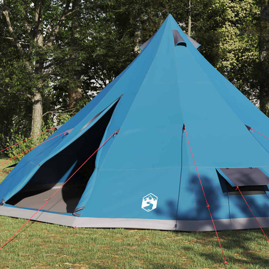 Familien-Tipi-Zelt mit Dach Blau und Grau 560 x 560 x 300 cm