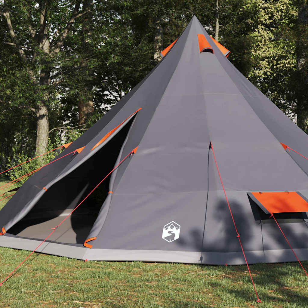 Familien-Tipi-Zelt mit Dach Grau und Orange 560 x 560 x 300 cm