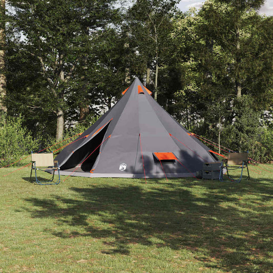 Familien-Tipi-Zelt mit Dach Grau und Orange 560 x 560 x 300 cm