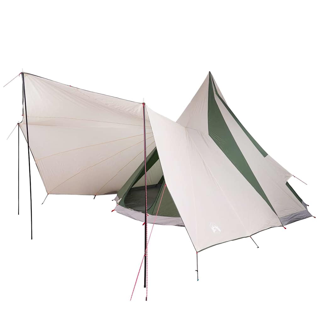 Familien-Tipi-Zelt mit Dach Grün und Beige 510 x 690 x 330 cm