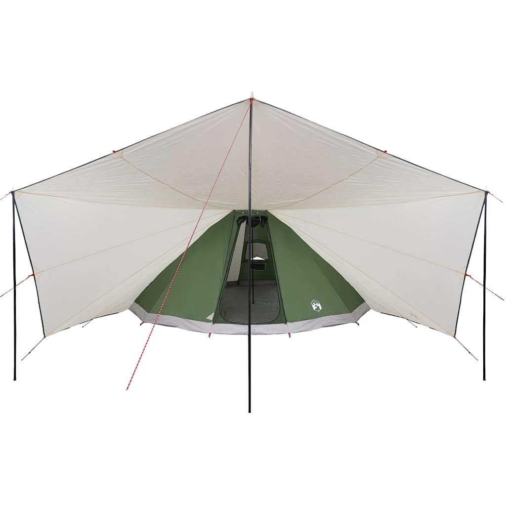 Familien-Tipi-Zelt mit Dach Grün und Beige 510 x 690 x 330 cm