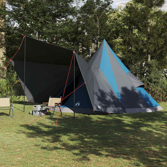 Familien-Tipi-Zelt mit Dach Blau und Grau 510 x 690 x 330 cm