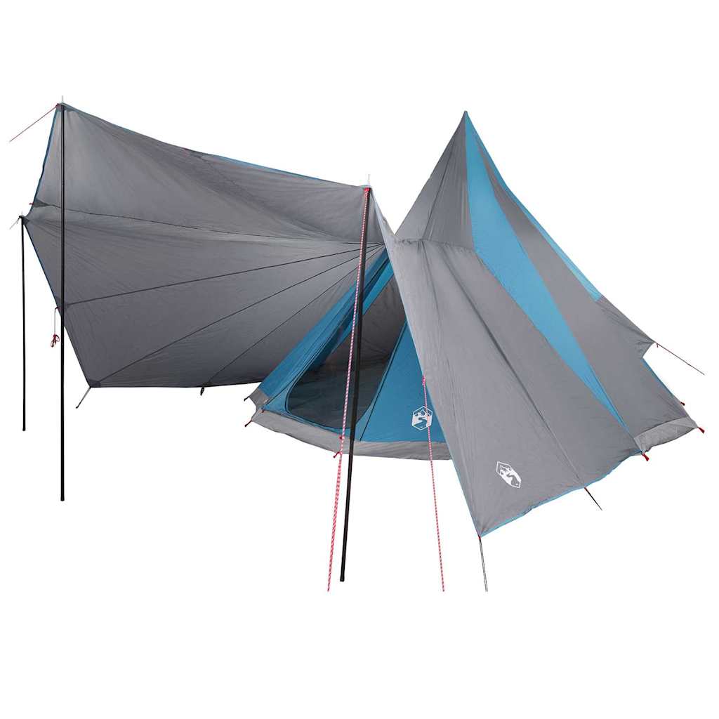 Familien-Tipi-Zelt mit Dach Blau und Grau 510 x 690 x 330 cm