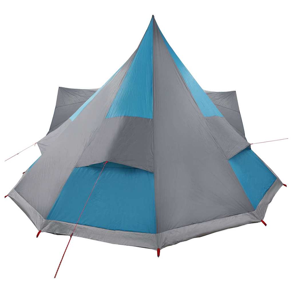 Familien-Tipi-Zelt mit Dach Blau und Grau 510 x 690 x 330 cm