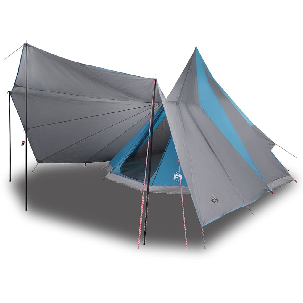 Familien-Tipi-Zelt mit Dach Blau und Grau 510 x 690 x 330 cm