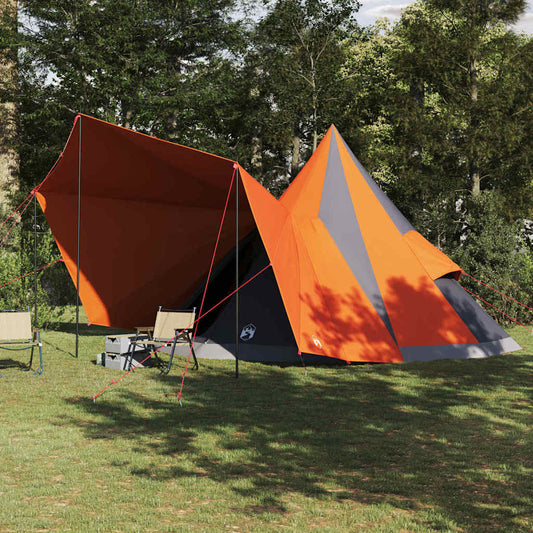 Familien-Tipi-Zelt mit Dach Grau und Orange 510 x 690 x 330 cm