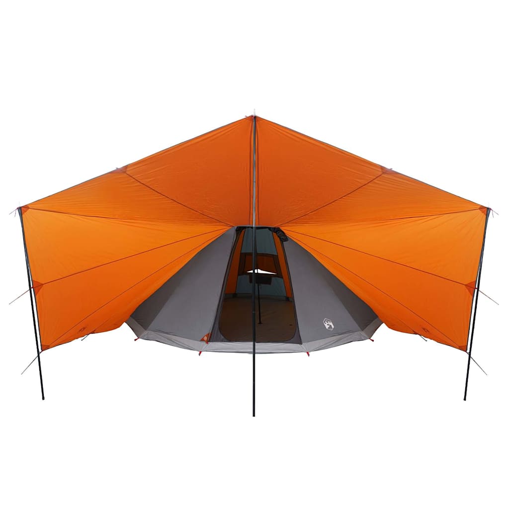Familien-Tipi-Zelt mit Dach Grau und Orange 510 x 690 x 330 cm