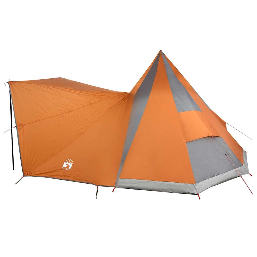 Familien-Tipi-Zelt mit Dach Grau und Orange 510 x 690 x 330 cm