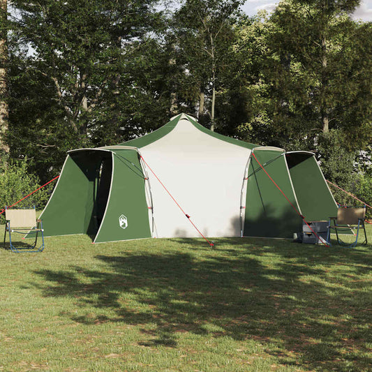 Tipi Zelt mit Dach Grün und Beige 492 x 492 x 275 cm Stoff