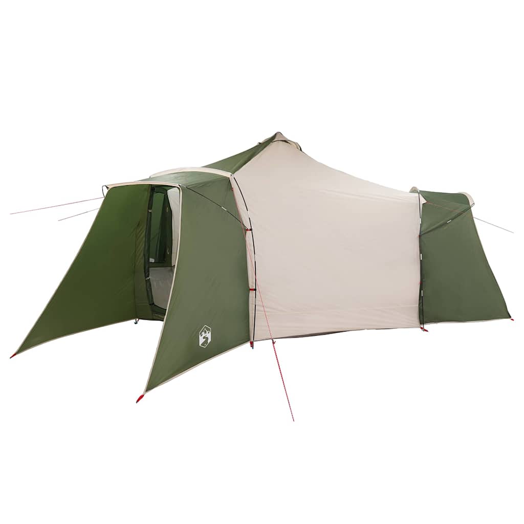 Tipi Zelt mit Dach Grün und Beige 492 x 492 x 275 cm Stoff