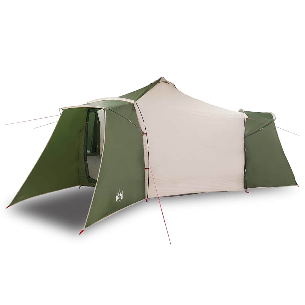 Tipi Zelt mit Dach Grün und Beige 492 x 492 x 275 cm Stoff