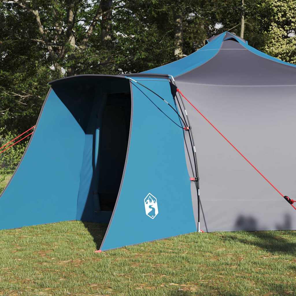 Tipi Zelt mit Dach Blau und Grau 492 x 492 x 275 cm Stoff