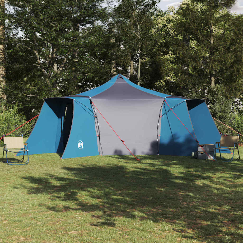 Tipi Zelt mit Dach Blau und Grau 492 x 492 x 275 cm Stoff