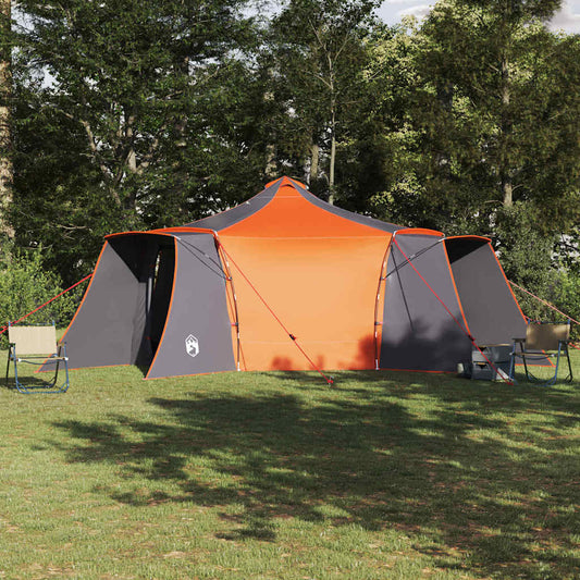 Tipi Zelt mit Dach Grau und Orange 492 x 492 x 275 cm Stoff