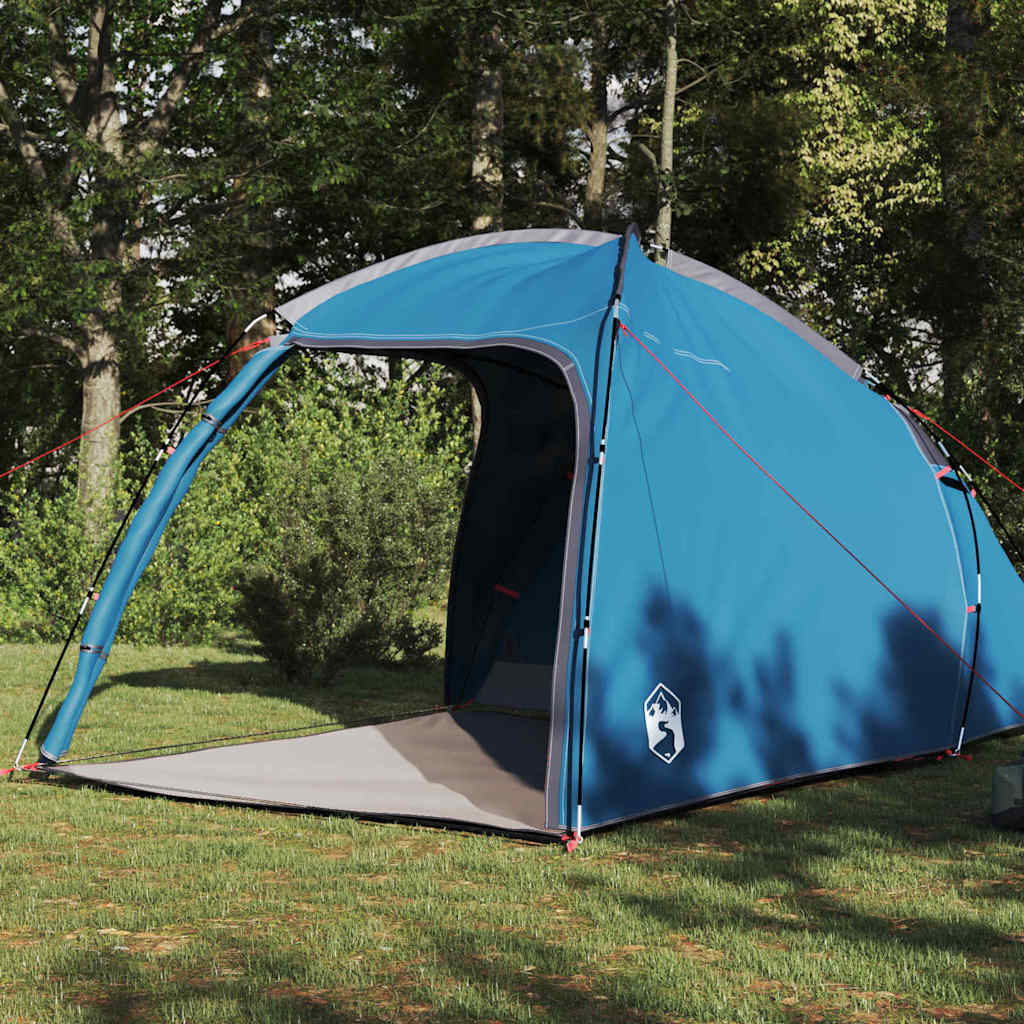Zelt mit Dach Blau 370 x 230 x 185 cm Polyester und Fiberglas