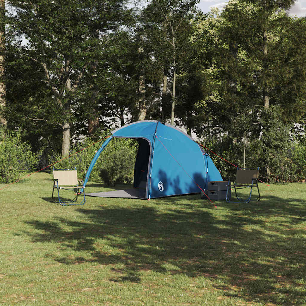 Zelt mit Dach Blau 370 x 230 x 185 cm Polyester und Fiberglas