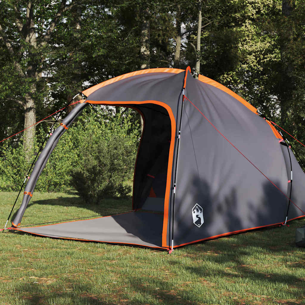 Zelt Grau und Orange 370 x 230 x 185 cm Polyester und Fiberglas