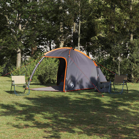 Zelt Grau und Orange 370 x 230 x 185 cm Polyester und Fiberglas