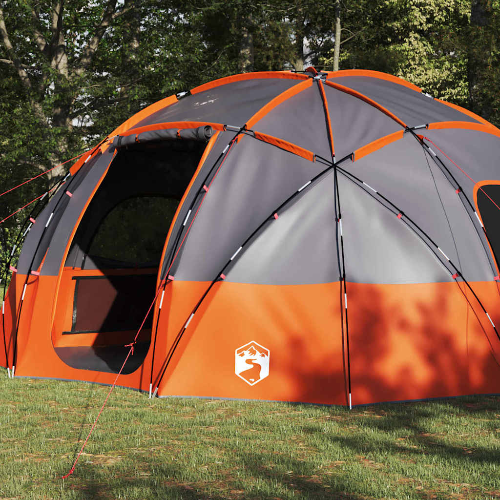 Kuppelzelt mit Dach Grau und Orange 475 x 475 x 235 cm Taft
