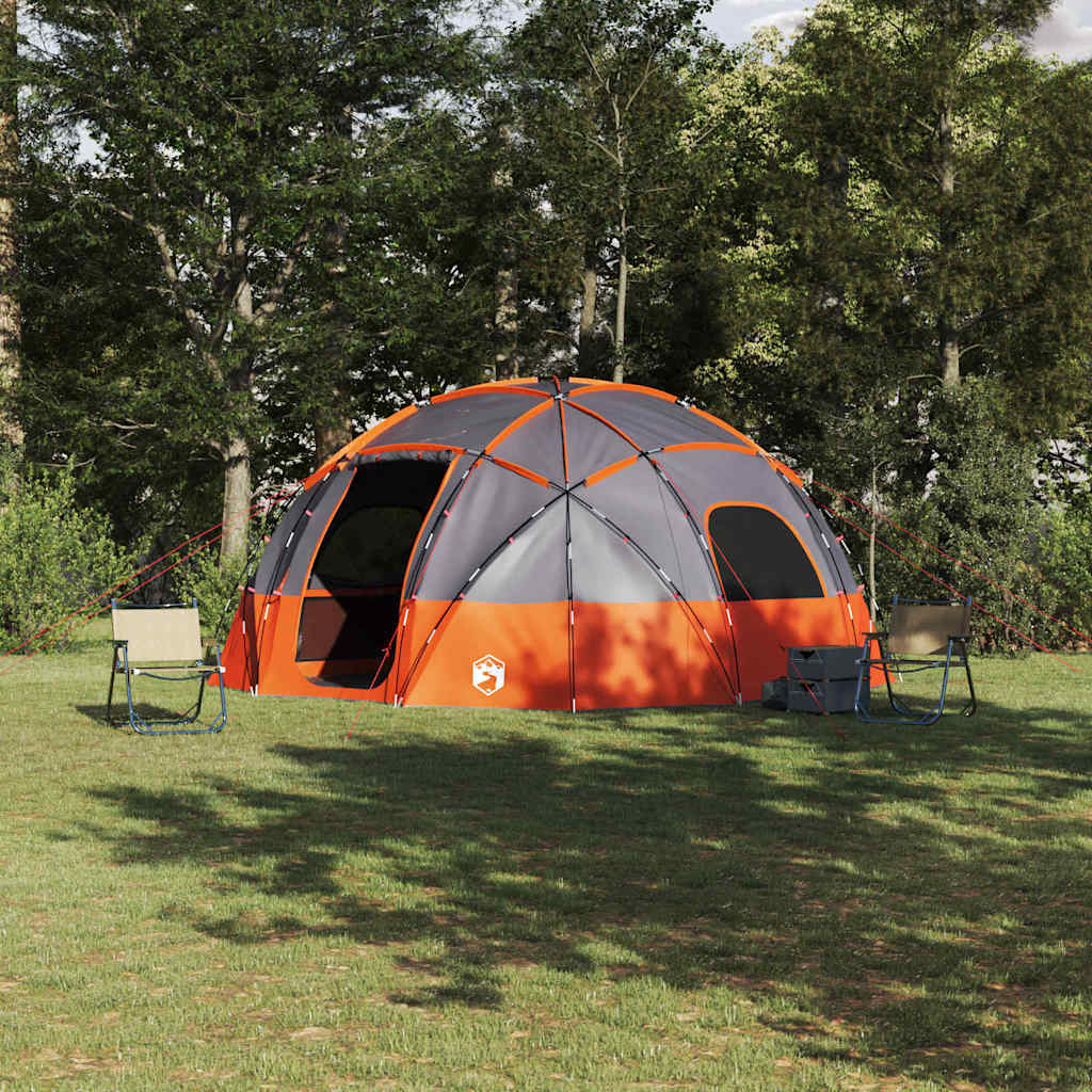 Kuppelzelt mit Dach Grau und Orange 475 x 475 x 235 cm Taft