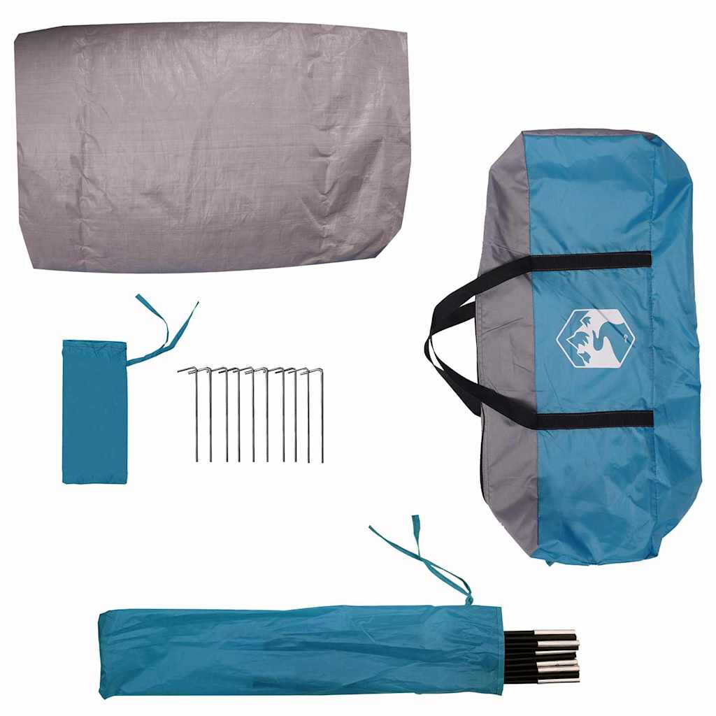 Fahrradgarage mit Dach Blau 256 x 222 x 182 cm Taft