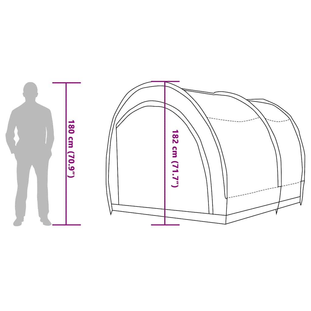 Fahrradgarage mit Dach Blau 256 x 222 x 182 cm Taft