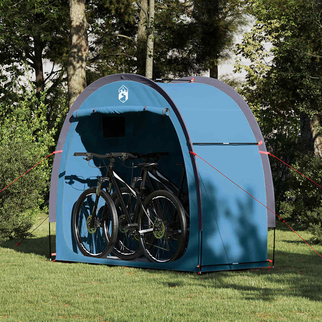 Fahrradgarage mit Dach mit Speicher Blau 210 x 90 x 174 cm