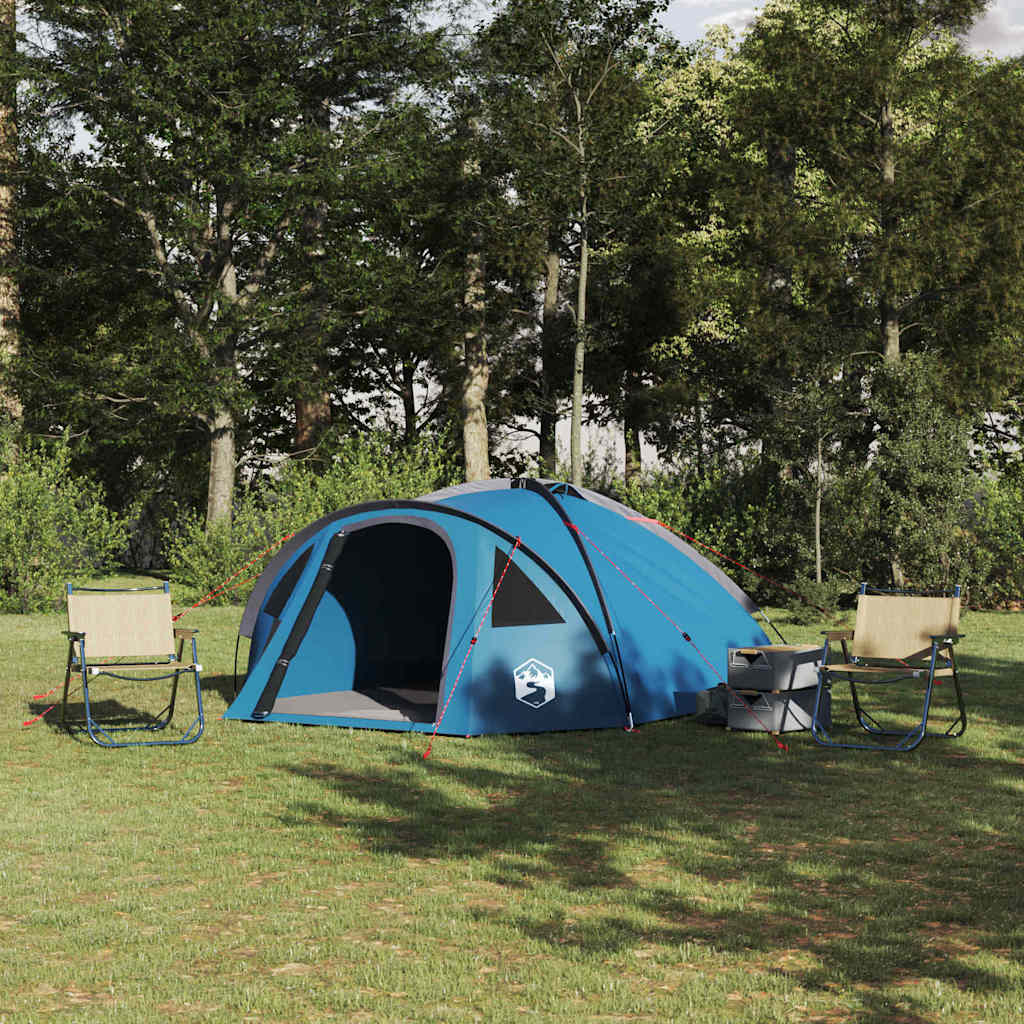 Kuppelzelt 4 Personen Blau Taft Wasserdicht