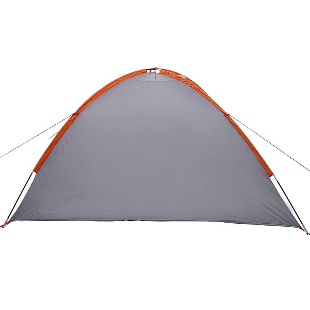 Kuppelzelt 4 Personen 308 x 268 x 130 cm Grau und Orange Taft