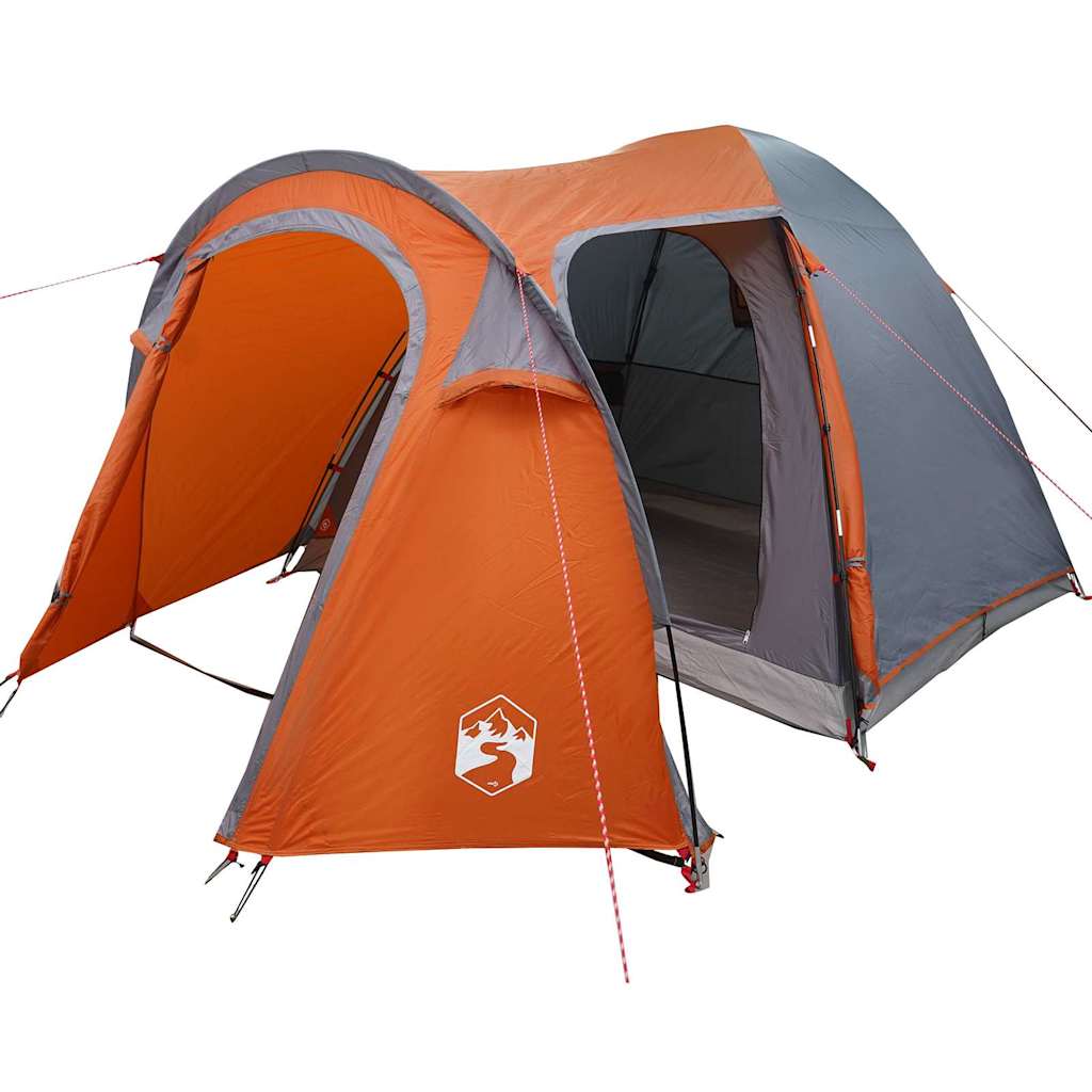 Kuppelzelt 6 Personen Grau und Orange