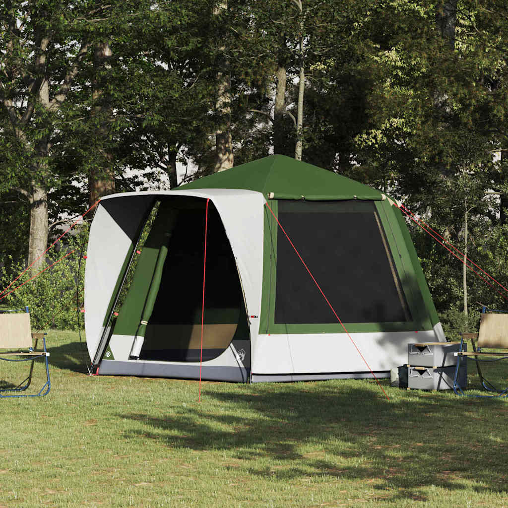 Campingzelt 8 Personen Grün Polyester Wasserdicht