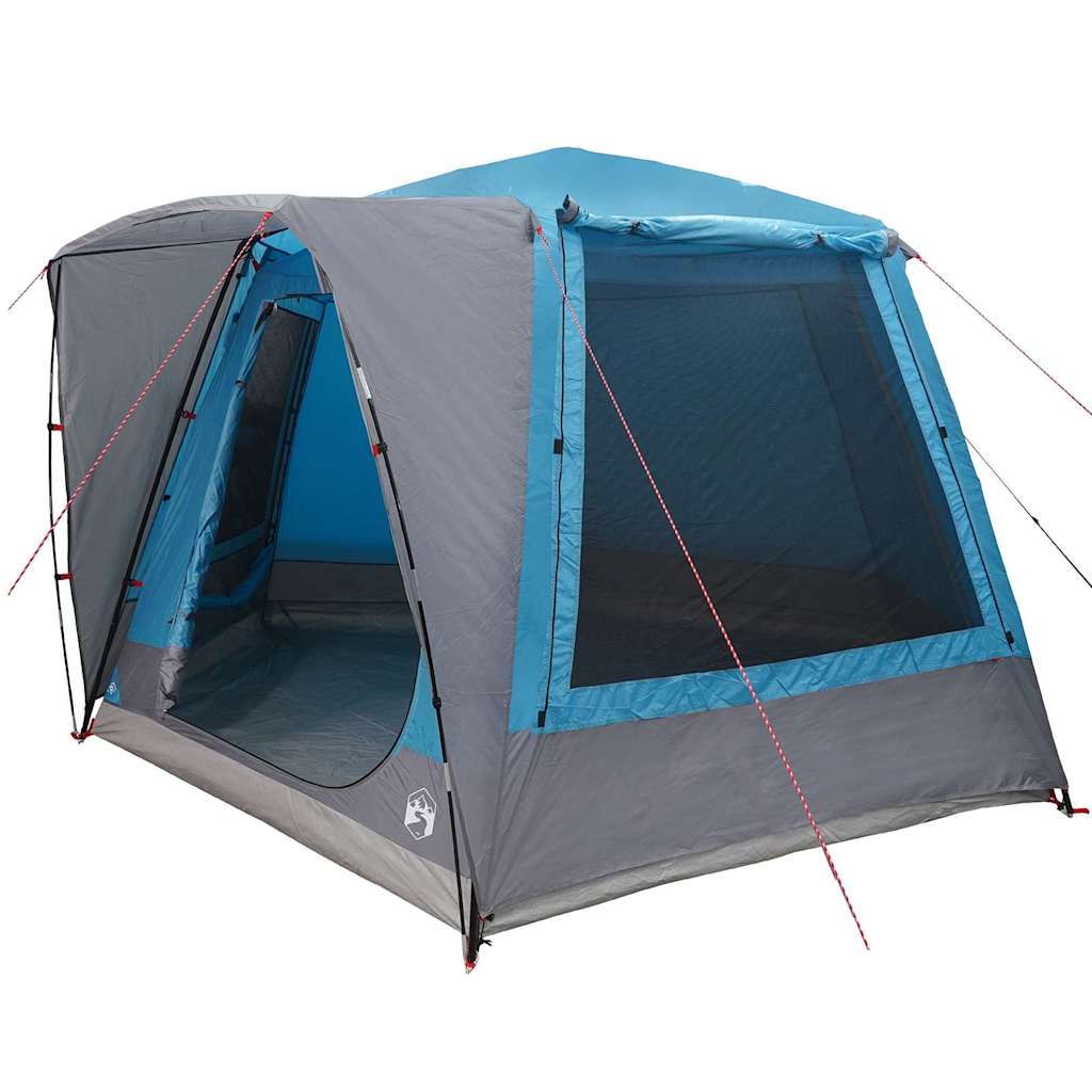 Campingzelt 8 Personen Blau Polyester Wasserdicht