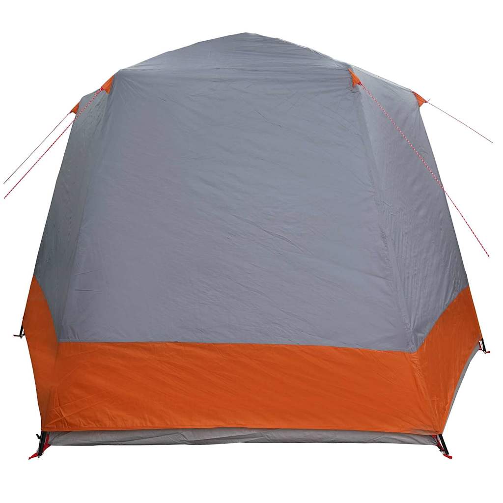 Campingzelt 8 Personen Grau und Orange Polyester Wasserdicht