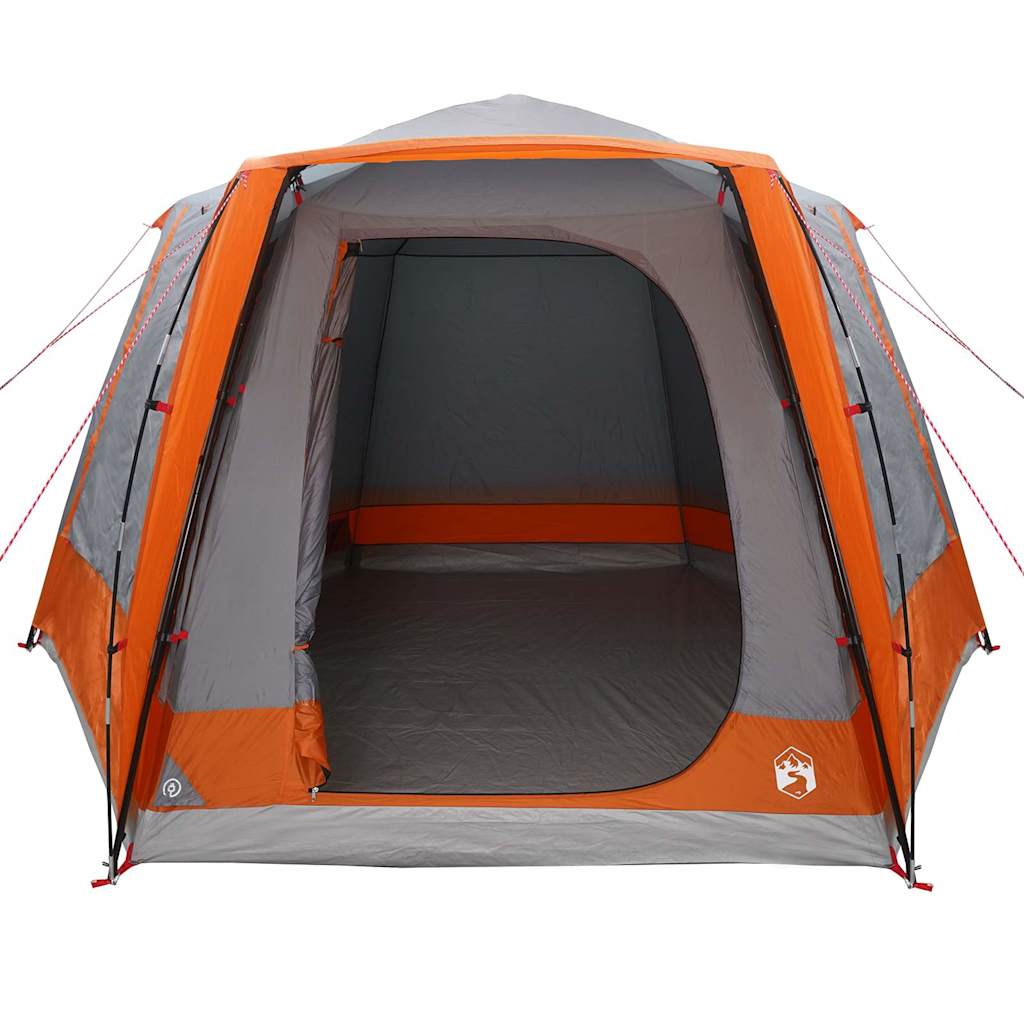Campingzelt 8 Personen Grau und Orange Polyester Wasserdicht