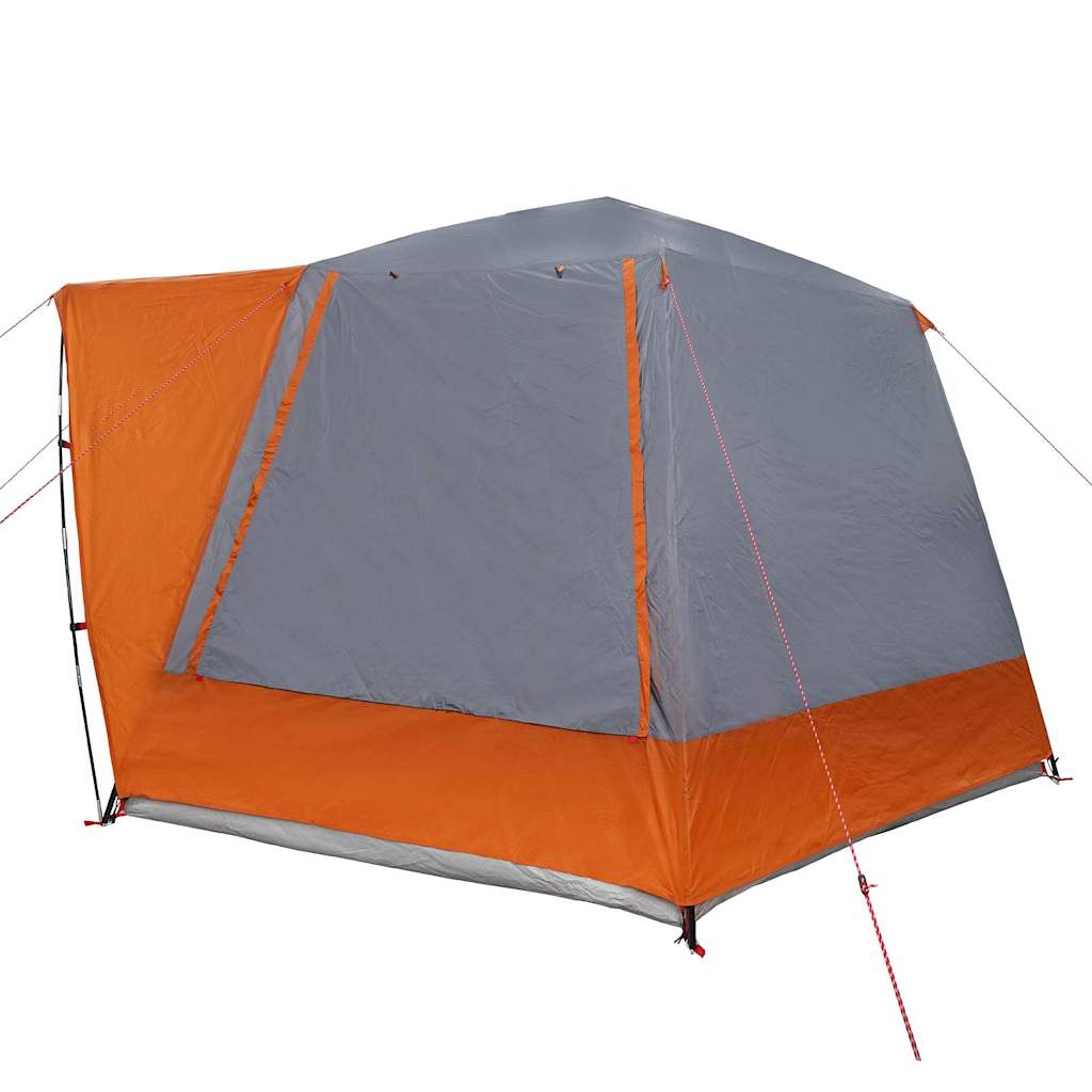 Campingzelt 8 Personen Grau und Orange Polyester Wasserdicht