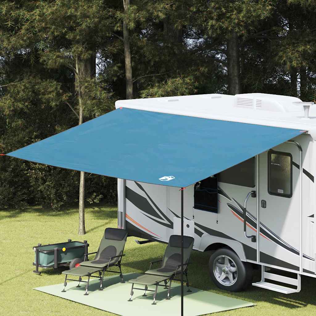 Wohnwagenmarkise Personen 240 x 460 cm Wasserdicht Blau Taft