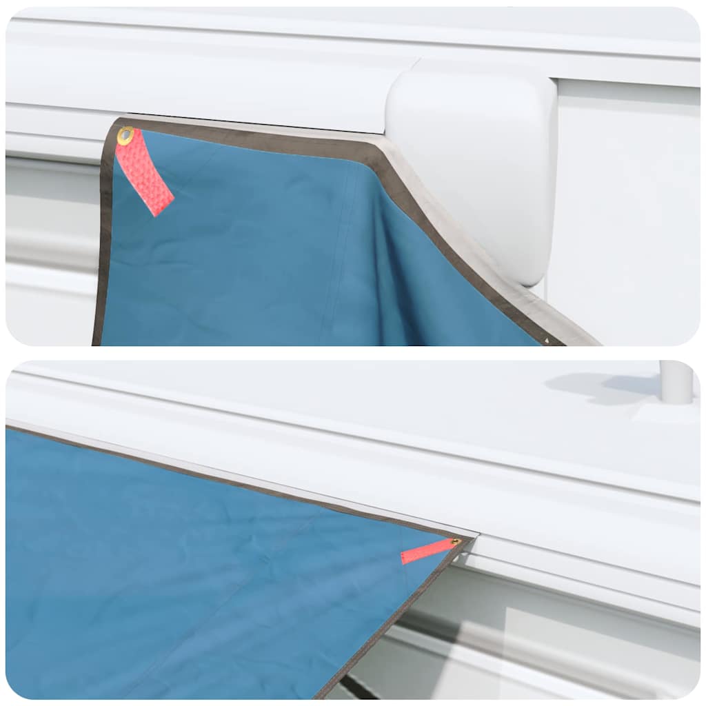 Wohnwagenmarkise Personen 240 x 460 cm Wasserdicht Blau Taft
