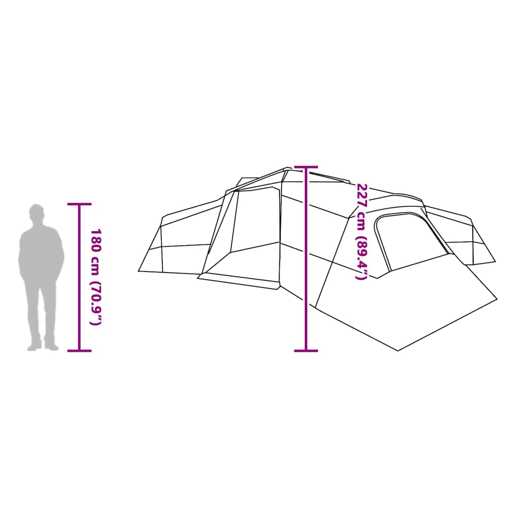 Familienzelt Blau 833 x 585 x 216 cm Polyester