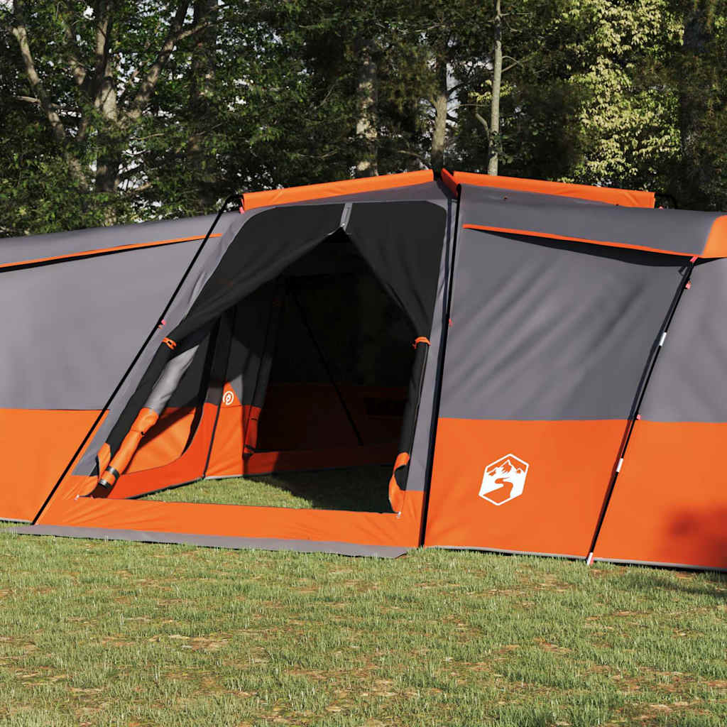 Familienzelt Grau und Orange 833 x 585 x 216 cm Polyester