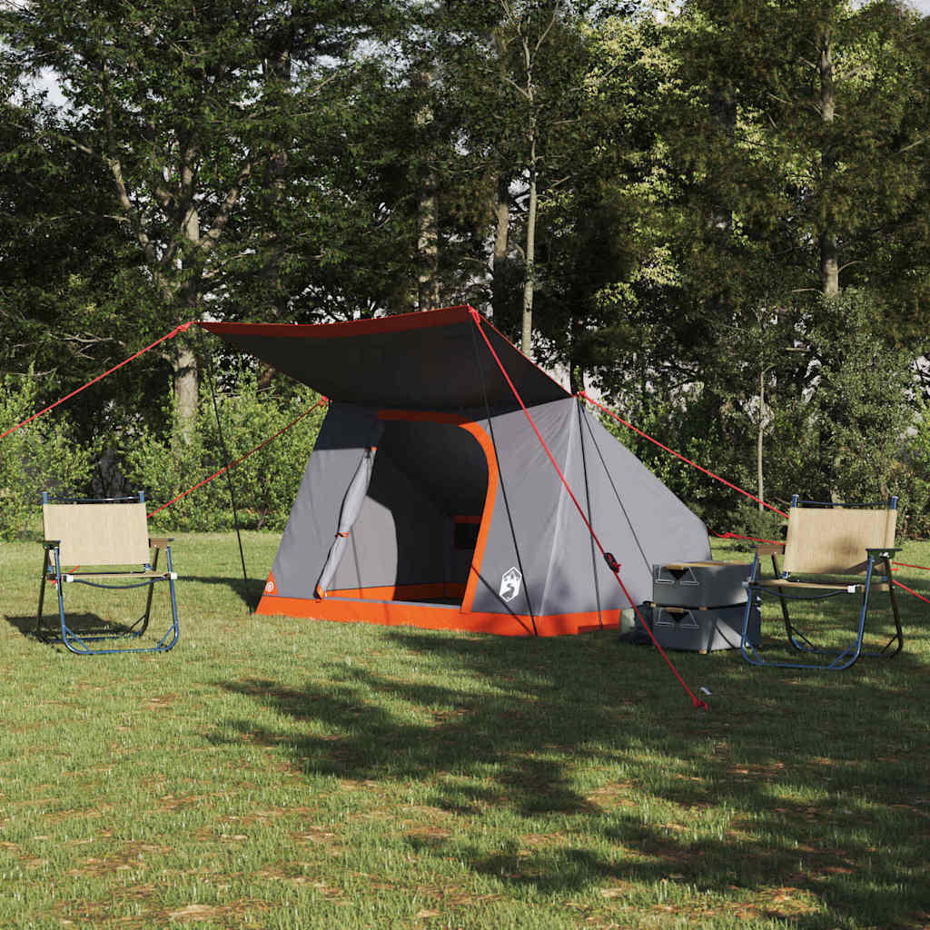 Campingzelt Grau und Orange 282 x 225 x 154 cm Polyester