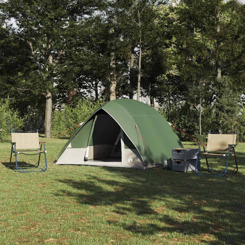 Campingzelt 4 Personen Grün Taft Wasserdicht