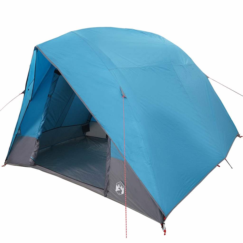 Campingzelt 4 Personen Blau Taft Wasserdicht