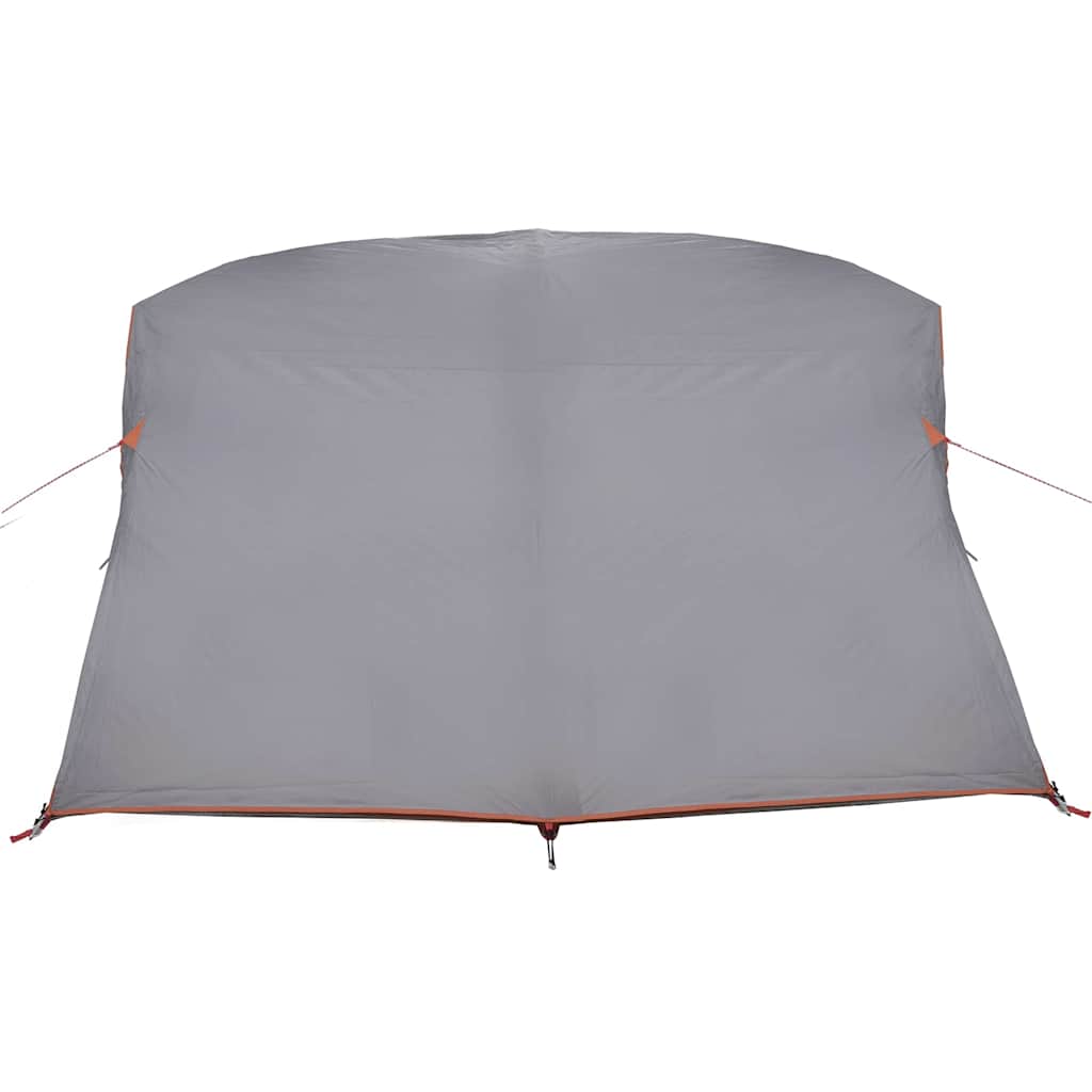 Campingzelt 4 Personen Grau und Orange Taft Wasserdicht