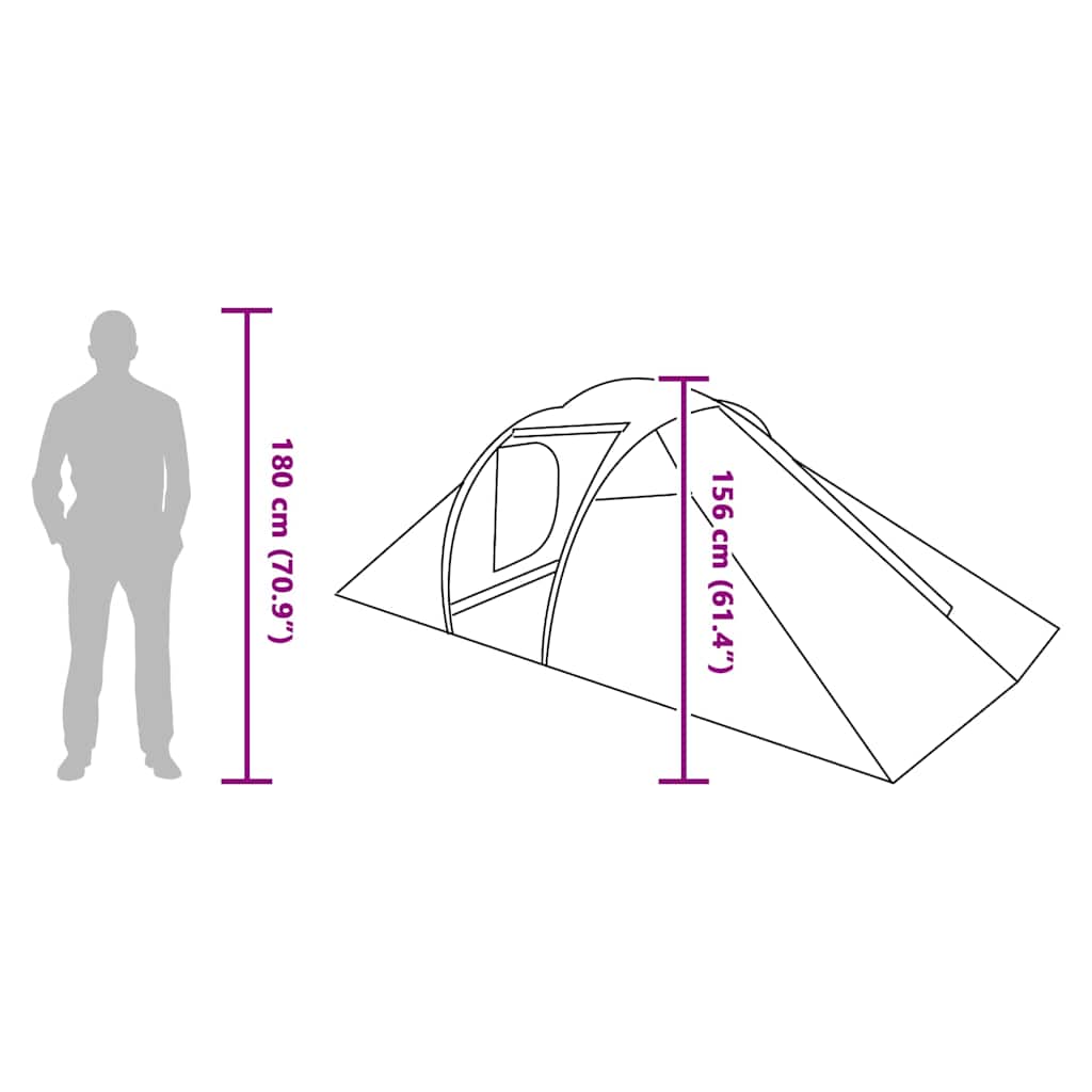 Zelt mit Dach Grau und Orange und Schwarz 510 x 240 x 156 cm