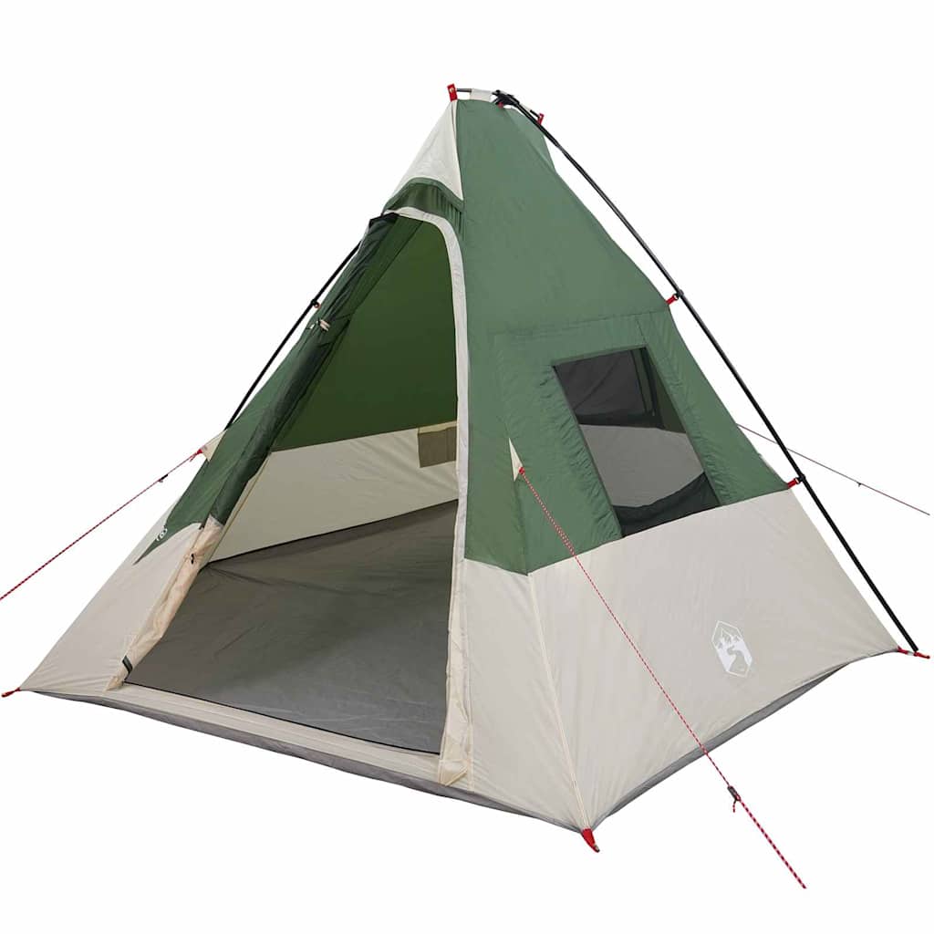 Zelt mit Dach Grün und Schwarz 383 x 338 x 217 cm Polyester