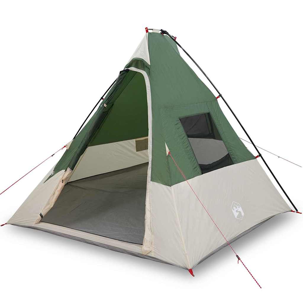 Zelt mit Dach Grün und Schwarz 383 x 338 x 217 cm Polyester
