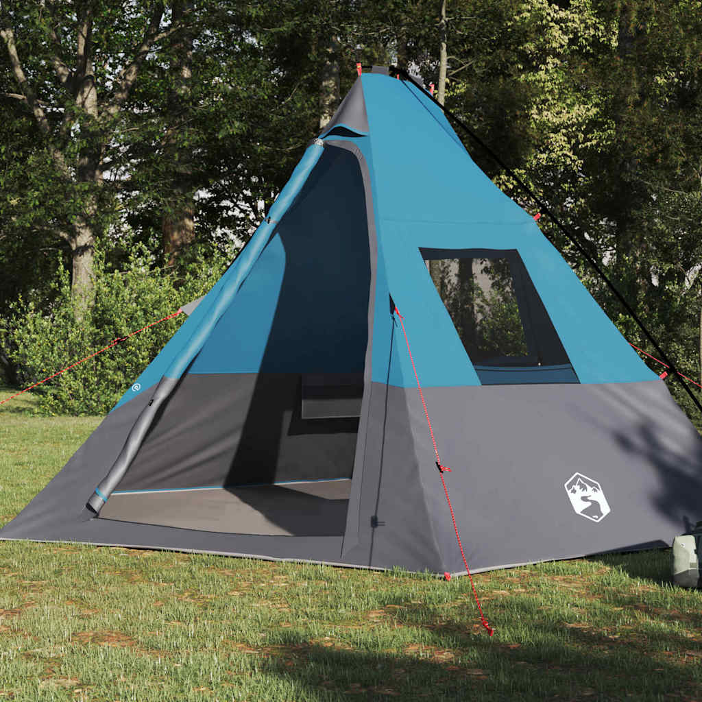 Zelt mit Dach Blau und Schwarz 383 x 338 x 217 cm Polyester