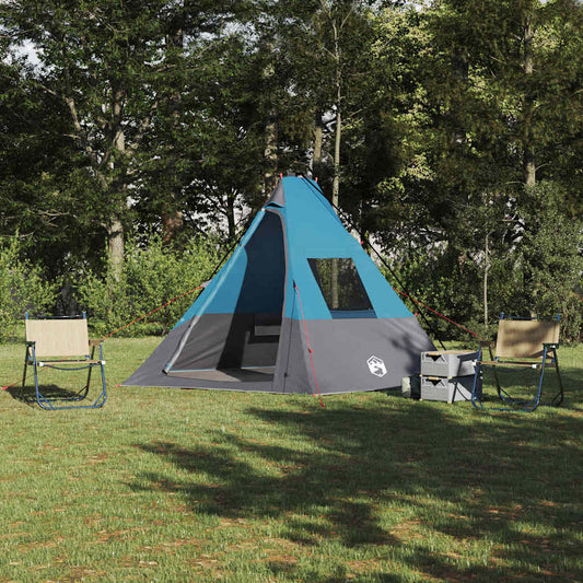 Zelt mit Dach Blau und Schwarz 383 x 338 x 217 cm Polyester