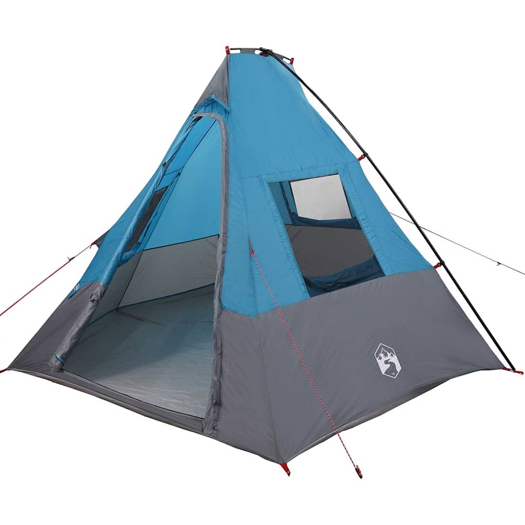 Zelt mit Dach Blau und Schwarz 383 x 338 x 217 cm Polyester